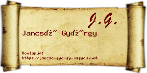 Jancsó György névjegykártya