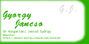 gyorgy jancso business card