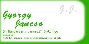 gyorgy jancso business card